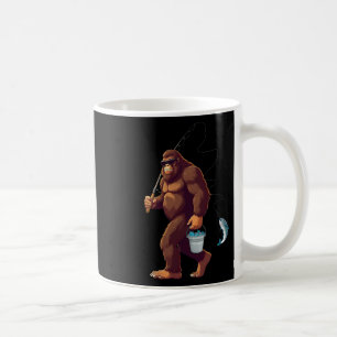 Caneca De Café Pescaria do Pé Grande Engraçado Retro Sasquatch Pe