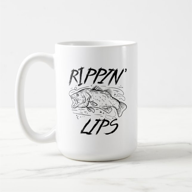 Caneca De Café Pescaria e Rasgando Lábios (Esquerda)