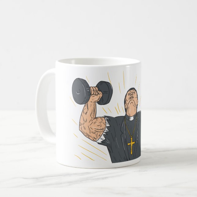 Caneca De Café Pesos de elevação do padre (Frente Esquerda)