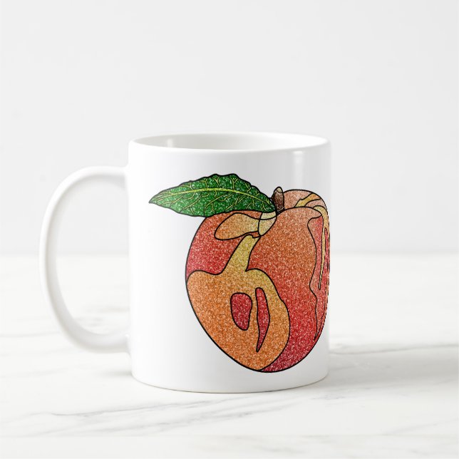 Caneca De Café Pêssego com brilho (Esquerda)