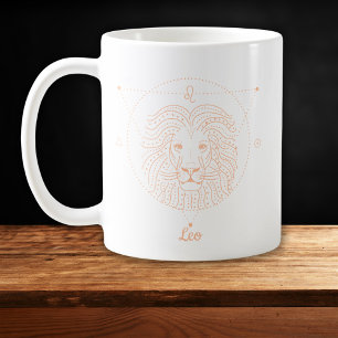 Caneca De Café Pêssego de cor editável Leo Zodiac