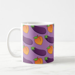 Caneca De Café Pêssego e beringela personalizáveis