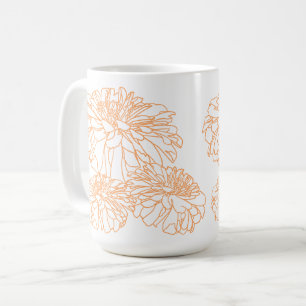 Caneca De Café Pessegueiro branco bonito cor de laranja