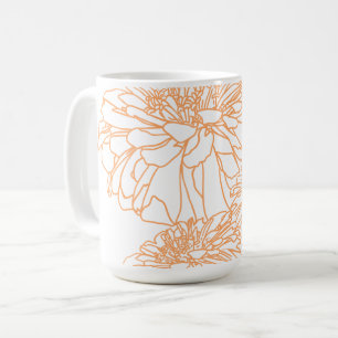 Caneca De Café Pessegueiro branco bonito cor de laranja