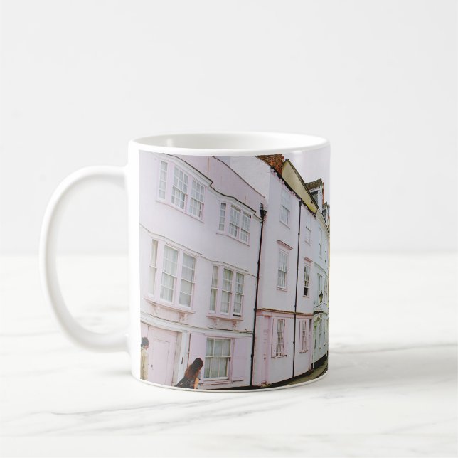 CANECA DE CAFÉ PESSOAS CAMINHANDO EM SIDEWALK AO LADO DO EDIFÍCIO (Esquerda)