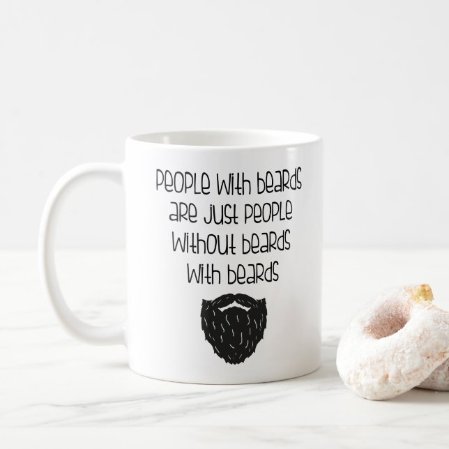 Caneca De Café Pessoas com barbas Pai engraçado aniversário sarcá (Com Donut)