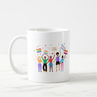 Caneca De Café Pessoas do Mês do Orgulho com Sinais Comemorativos