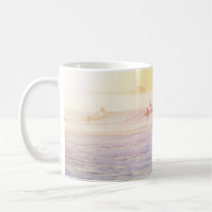 Caneca De Café Pessoas surfando na praia