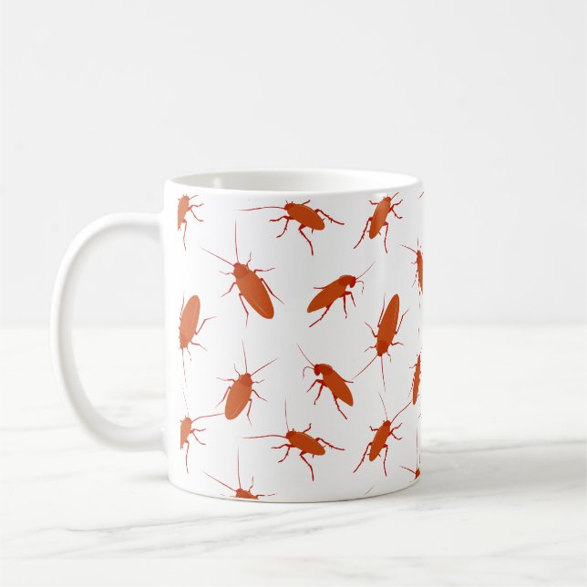 Caneca De Café Pest Controller Funny Cockroach Patterado (Esquerda)