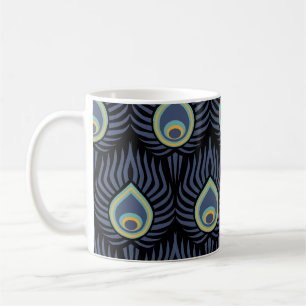 Caneca De Café Peste Pavão: Padrão Elegante.