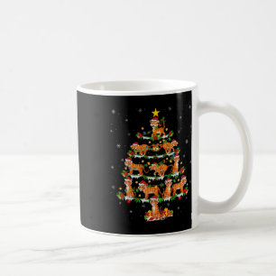 Caneca De Café Pet Animal Xmas Lights Papais noeis Tigre Árvore d