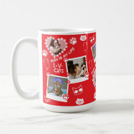 Caneca De Café Pet Cat Fotografia Personalizada Collage Mug com N