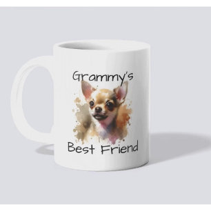 Caneca De Café Pet Chihuahua Grammy's Best Friend/ Personalize