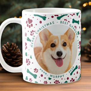 Caneca De Café Pet Christmas Custom Photo Paw Imprime Cachorro Vo
