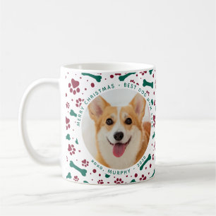 Caneca De Café Pet Christmas Custom Photo Paw Print Dog Mãe