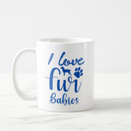 Caneca De Café Pet Cote: Eu Amo Peles Bebês em Azul