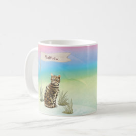 Caneca De Café Pet de Cat Bengala de Nome Personalizado