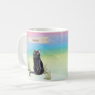 Caneca De Café Pet de Gato Bombardeiro de Nome Personalizado