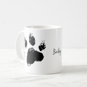 Caneca De Café Pet Dog Paw com Nome Personalizado