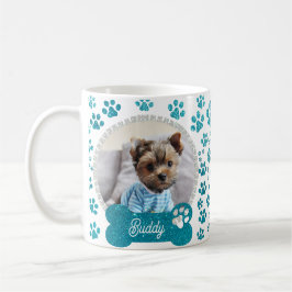 Caneca De Café Pet Dog Photo Frame glitter & Paws Padrão