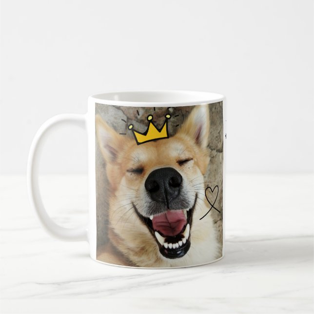 Caneca De Café Pet Fotografia Personalizada E Cão De Nome (Esquerda)