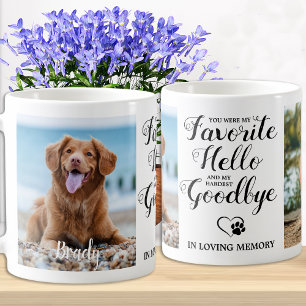 Caneca De Café Pet Memorial Custom Photo Dog Paw Print Pet Perda