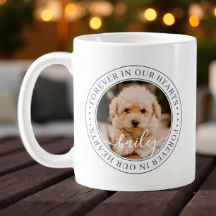 Caneca De Café Pet Memorial Forever Hearts Elegante Foto Chic
