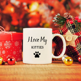 Caneca De Café Pet Paws I Love My Gatinhos