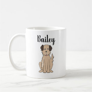 Caneca De Café Pet Personalizado de Caligrafia Cachorro Castanho