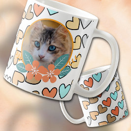 Caneca De Café Pet Photo on Hearts
