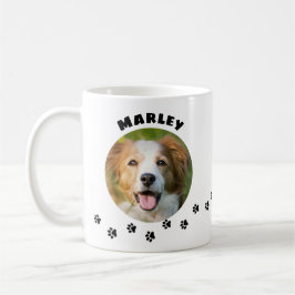 Caneca De Café Pet Photo with Paw Prints Trail for Cat and Dog Co
