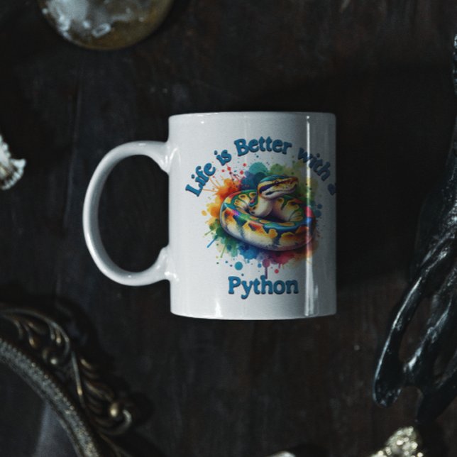 Caneca De Café Pet Python Pet lover Café Drinker Réptil (Criador carregado)