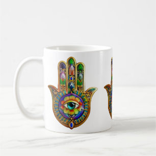 Caneca De Café Petais De Flores Coloridas Turquesa De Terceiro Ol