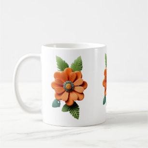 Caneca De Café Pétalas de Flor de Ember do Amanhecer Flor de Sol 