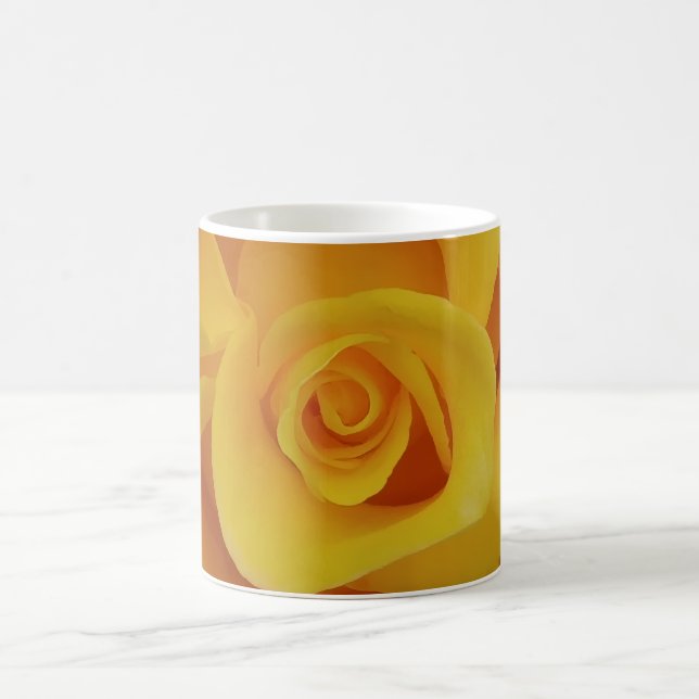 Caneca De Café Pétalas de Rosa Amarela Romântica (Centro)