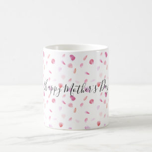 Caneca De Café Pétalas de Rosa de cor rosa aquarela