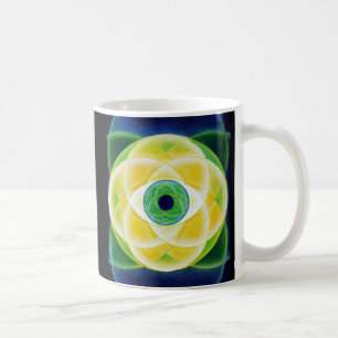 Caneca De Café Pétalas do verde azul do olho