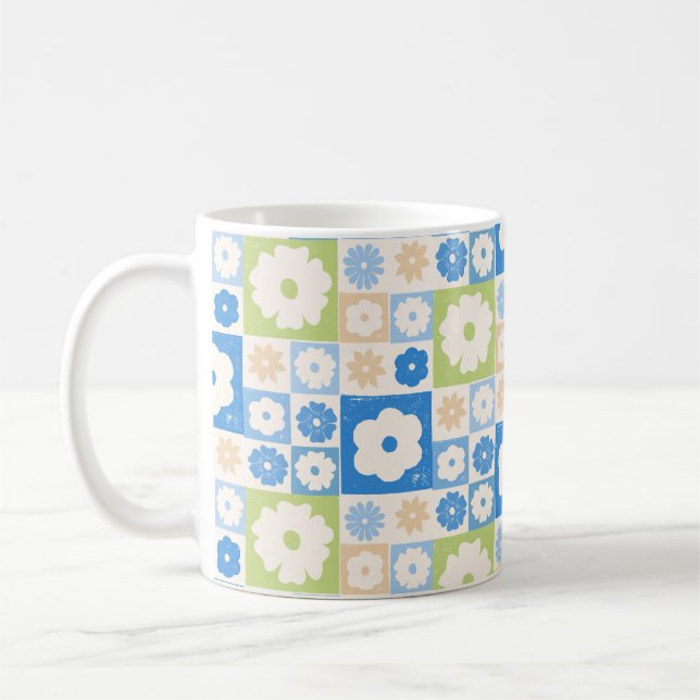 Caneca De Café Pétalas em Silêncio 06. Padrão floral.  (Esquerda)