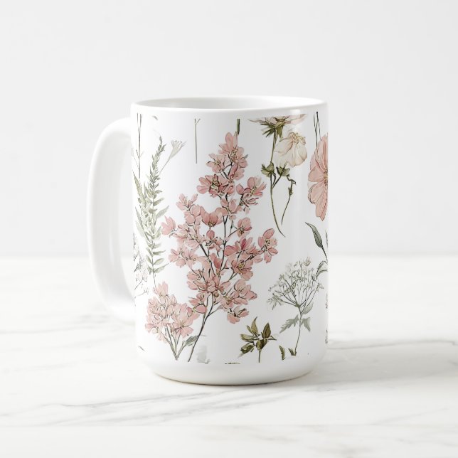 Caneca De Café Pétalas Serenas (Frente Esquerda)