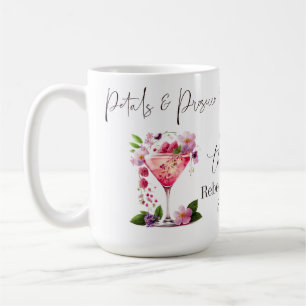 Caneca De Café Petals & Prosecco Blush Chá de panela Floral Rosa