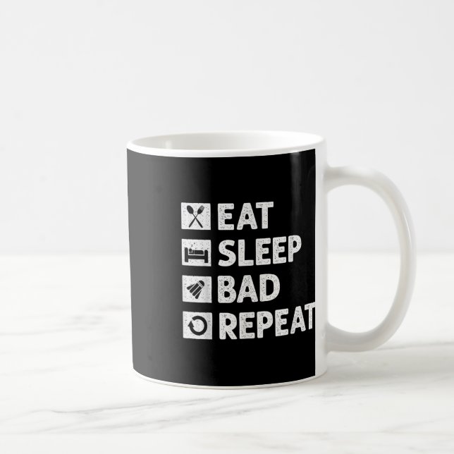 Caneca De Café Peteca Comer Dormir Repetir Piada de Peteca Meme E (Direita)