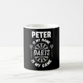 Caneca De Café Peter darts fan personalized name shirt