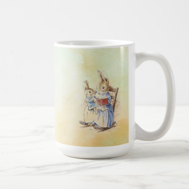 Caneca De Café Peter Rabbit e Beniamin Bunny Square Sticker (Direita)