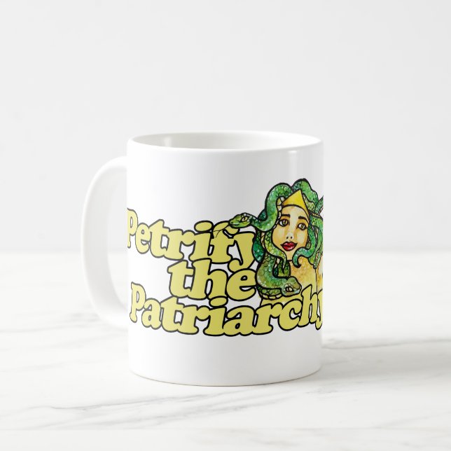 Caneca De Café Petrify o Patriarcado Medusa Gorgon Feminista (Frente Esquerda)
