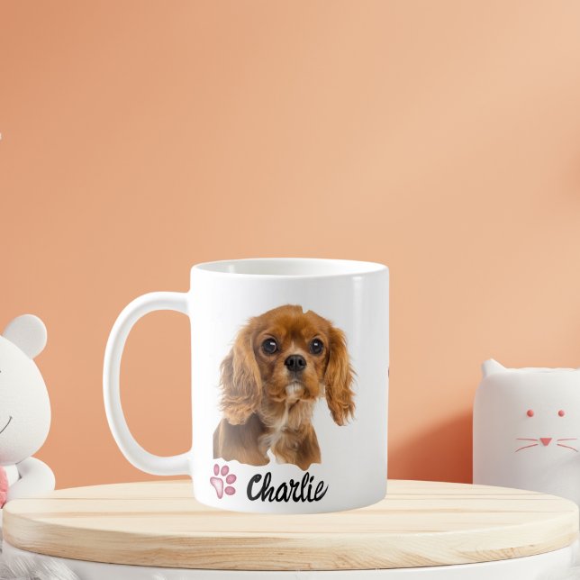 Caneca De Café Pets Foto Personalizada E Nome Moderno Presente (Criador carregado)