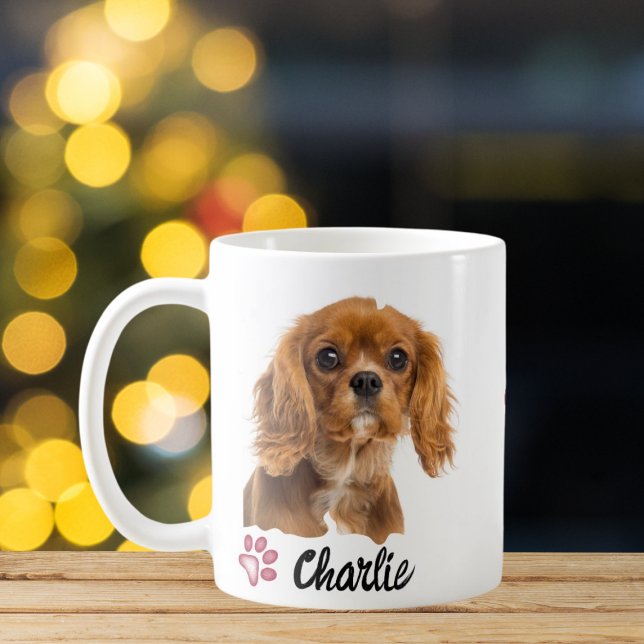 Caneca De Café Pets Foto Personalizada E Nome Moderno Presente (Criador carregado)