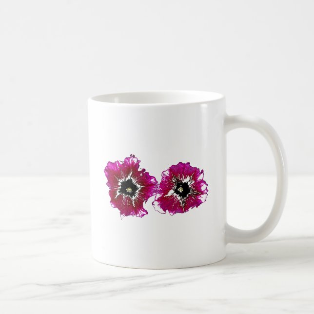 Caneca De Café Petúnias de Verão (Direita)