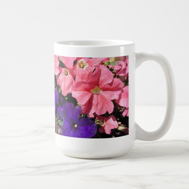 Caneca De Café Petunias roxas e rosa (Direita)