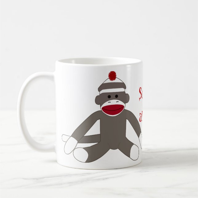 Caneca De Café Peúga que Monkeying ao redor (Esquerda)