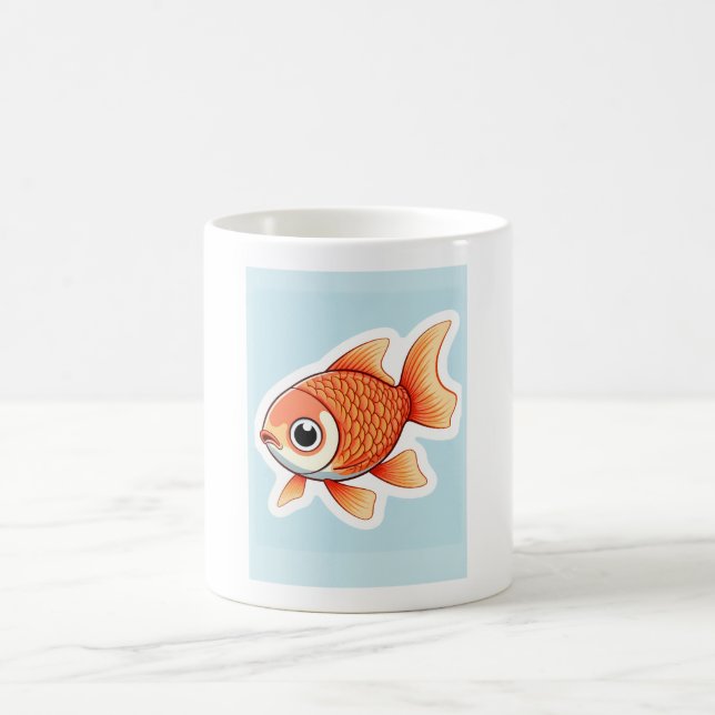 Caneca De Café Pez Dorado Kawaii (Centro)